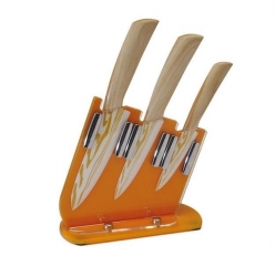 Набор керамических ножей 10см, 12см, 15см TIMA Orange с подставкой