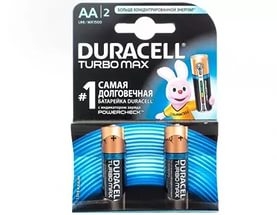 Батарейки AA DURACELL TURBO MAX LR6 BL2 (набор из 2 батареек)