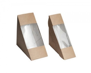 Коробка для сэндвича 130x130x50 мм картон крафт, 600 шт