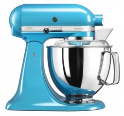 Миксер планетарный бытовой KitchenAid 5KSM175PSECL, дежа 4.83 л, 4 насадки, 2 чаши, голубой кристалл