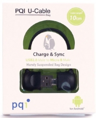 Переходник USB на microUSB PQI BAG 10 см в форме сумочки черный