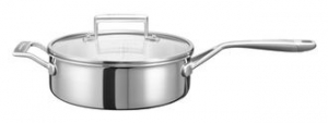 Сотейник для тушения KitchenAid KC2T35BRST, 2 ручки, 3.3 л, с крышкой