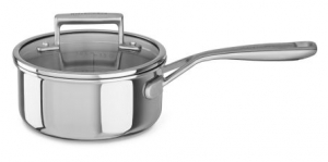 Сотейник с крышкой и длинной ручкой KitchenAid KC2T15PLST, 16 cм