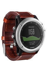 Умные часы Garmin Fenix 3 Sapphire серебряный с кожаным ремешком