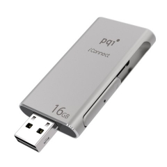 USB флеш-накопитель PQI iConnect для устройств Apple 16Gb серый
