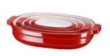 Набор керамических кастрюль (4 шт.) KitchenAid KBLR04NSER, 0.5/0.9/1.8/3.3 л, красный