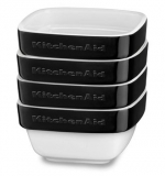 Набор керамических мини чаш квадратных для запекания (4шт.) KitchenAid KBLR04RMOB, 4х0.22л, отделка черная