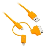 Переходник USB на Lightning/microUSB/30 pin PQI Multi Plug 90 см оранжевый
