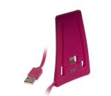 Подставка для зарядки iPhone с USB на Lightning PQI розовая
