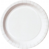 Тарелка 230мм круглая ламинированная бумага белая, 350 шт